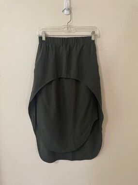 COS Dark Forest Green Asymmetrical Apron Layered High-Low Skirt